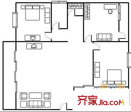 觀瀾半島花園洋房 5室 戶型圖