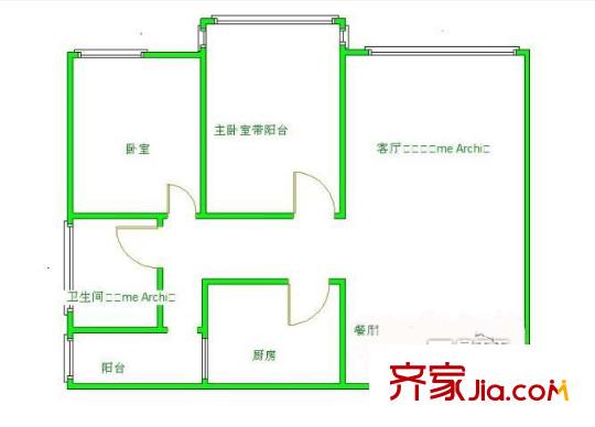 錦翠南苑戶型圖戶型圖 2室2廳1衛(wèi)1廚