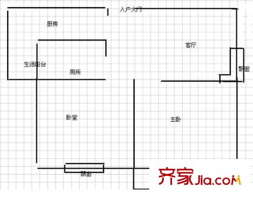 三和南錦 2室 戶型圖