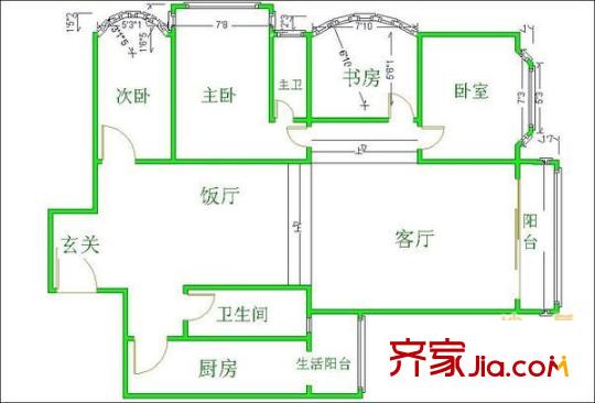 名人苑 4室 戶型圖