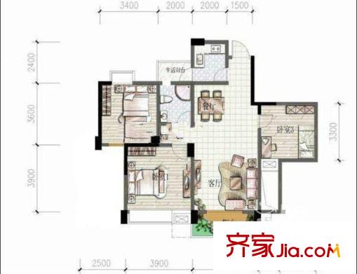 金房星座 3室 戶型圖