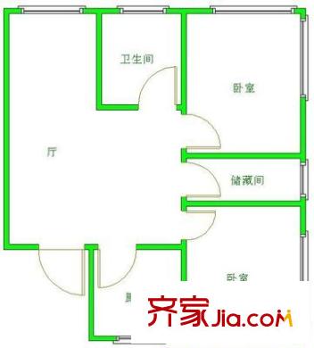 金茂禮都戶型圖戶型圖 2室1廳1衛(wèi)1廚