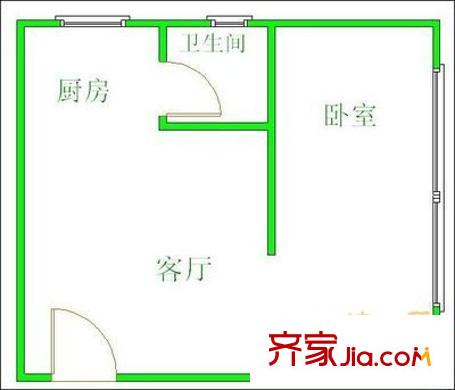 金茂禮都戶型圖戶型圖 1室1廳1衛(wèi)1廚