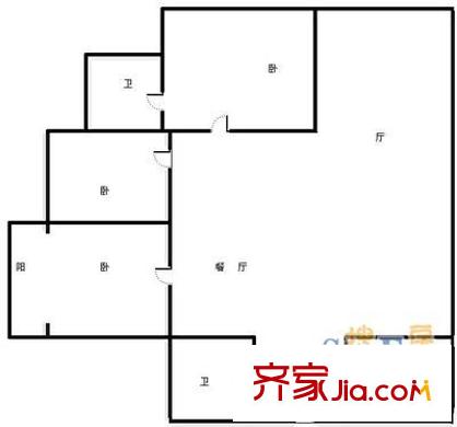 加貝花園 3室 戶型圖