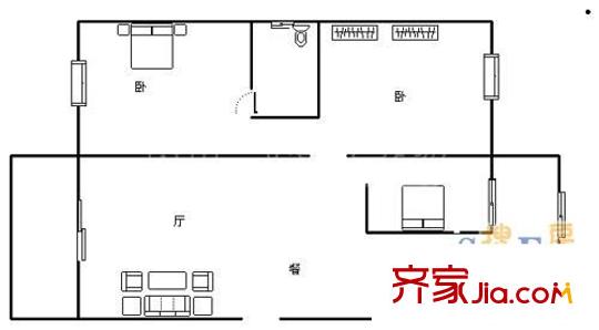好萊塢廣場(chǎng) 2室 戶型圖