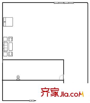好萊塢廣場(chǎng)戶型圖戶型圖 1室1廳1衛(wèi)1廚