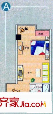 好萊塢廣場(chǎng)戶型圖戶型圖 1室1廳1衛(wèi)1廚