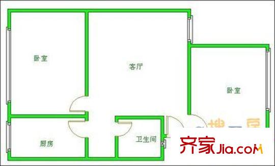 錦翠南苑戶型圖戶型圖 2室1廳1衛(wèi)1廚