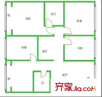 南延新苑戶型圖戶型圖 4室2廳2衛(wèi)1廚