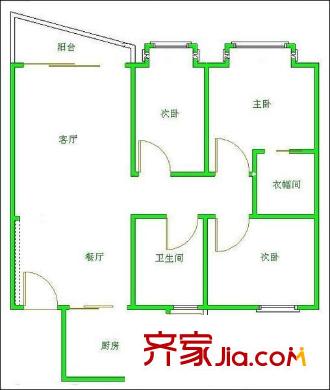紅帆藍(lán)調(diào) 3室 戶型圖