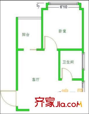 金茂禮都戶型圖戶型圖 1室1廳1衛(wèi)1廚