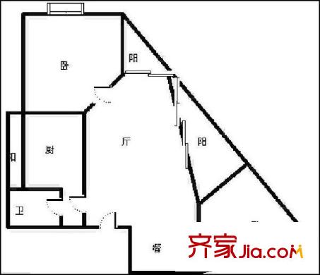 麗景天成 2室 戶型圖