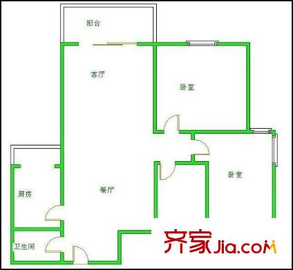 云翔金谷戶型圖戶型圖 2室2廳1衛(wèi)1廚