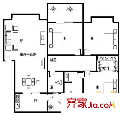 四季花語 3室 戶型圖