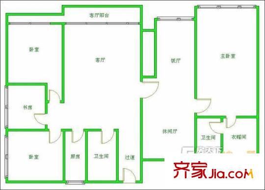 金房星座戶型圖戶型圖 4室3廳2衛(wèi)1廚