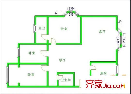 加貝花園 3室 戶型圖