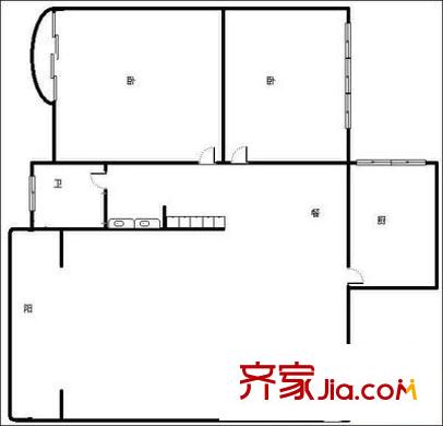 加貝花園 2室 戶型圖
