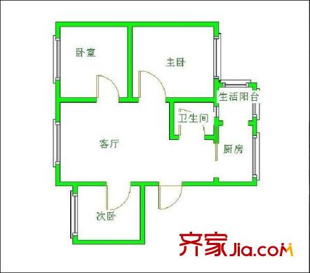 順江新苑戶型圖戶型圖 3室1廳1衛(wèi)1廚