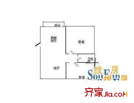 上風(fēng)瑞庭 2室 戶型圖