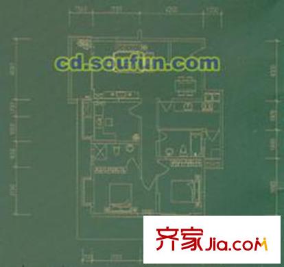格林尚城戶型圖A型 3室2廳2衛(wèi)1廚