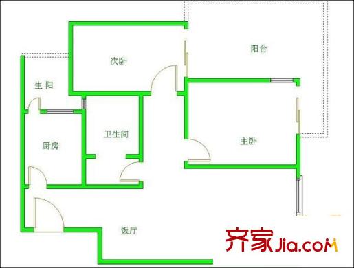 云翔金谷戶型圖戶型圖 2室2廳1衛(wèi)1廚