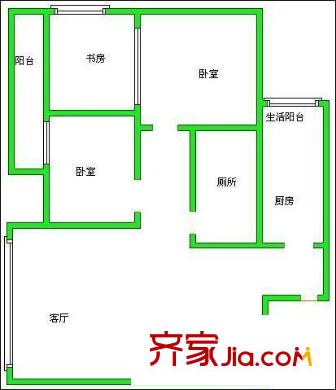 云翔金谷戶型圖戶型圖 3室2廳1衛(wèi)1廚