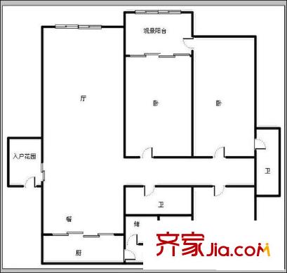 云翔金谷戶型圖戶型圖 3室2廳2衛(wèi)1廚