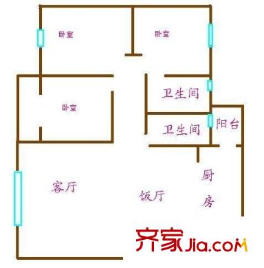 四季花語 3室 戶型圖