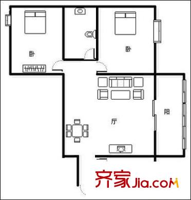 科華之星 2室 戶型圖