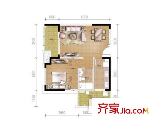 金控時代廣場戶型圖戶型圖 1室1廳1衛(wèi)1廚