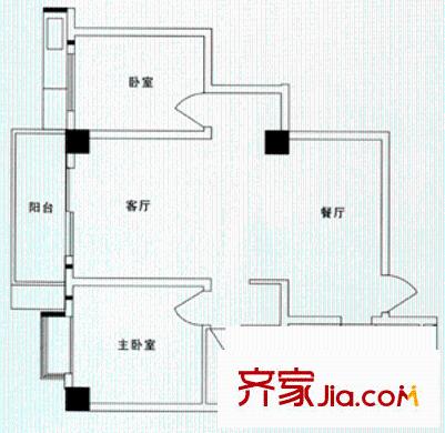 麗景天成戶型圖戶型圖 2室2廳1衛(wèi)1廚