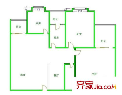 雙櫻閣 3室 戶型圖