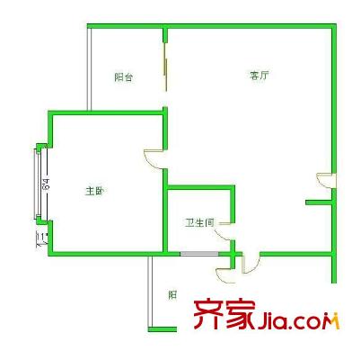 雙櫻閣 1室 戶型圖