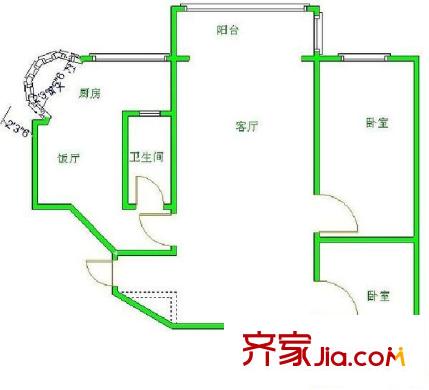 隆發(fā)苑 2室 戶型圖
