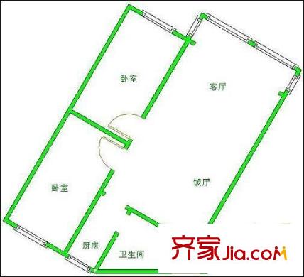 高升橋東路19號(hào)院 2室 戶型圖