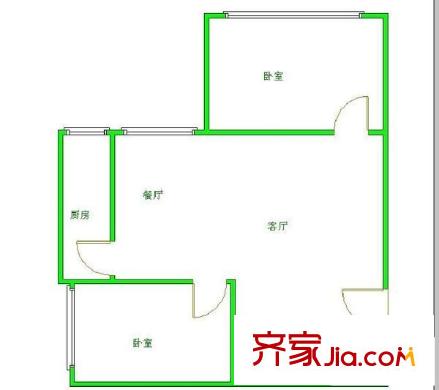 高升橋東路19號(hào)院 2室 戶型圖