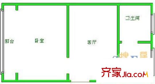 高升橋東路19號院 1室 戶型圖
