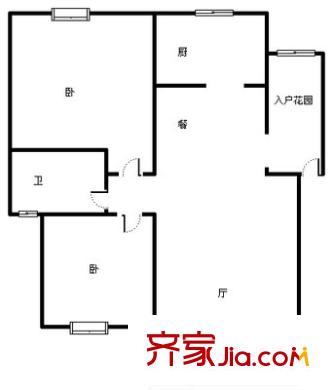 明珠怡園 2室 戶型圖