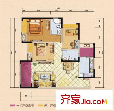 佳兆業(yè)威登郡 3室 戶型圖