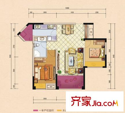 佳兆業(yè)威登郡 2室 戶型圖