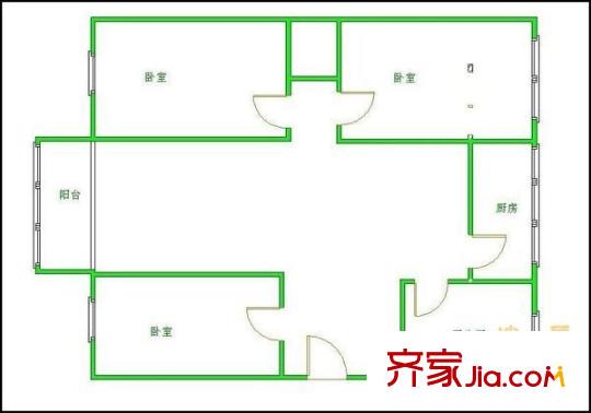 玉林名居 3室 戶型圖