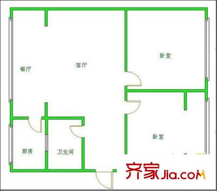 玉林名居戶型圖戶型圖 2室2廳1衛(wèi)1廚