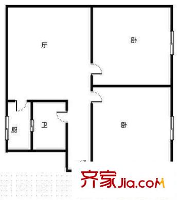 玉林名居戶型圖戶型圖 2室1廳1衛(wèi)1廚
