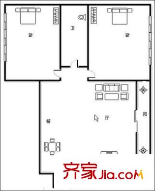 科華之星 2室 戶(hù)型圖