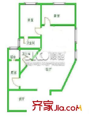 天祥大廈 3室 戶型圖