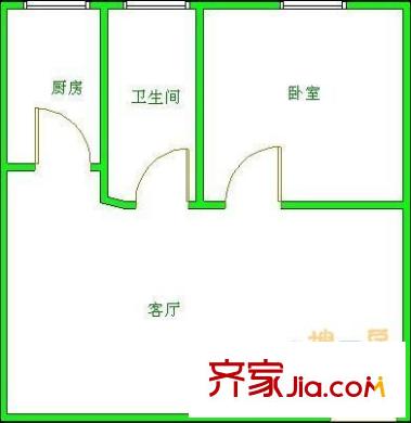高升橋東路19號(hào)院 1室 戶型圖