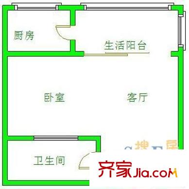 花好月圓 1室 戶型圖