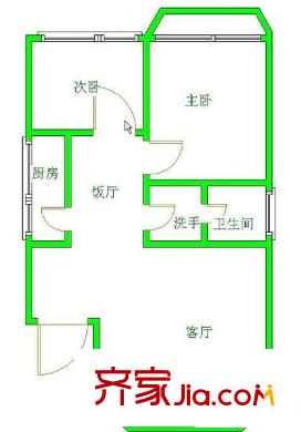 金房苑月圓戶型圖戶型圖 2室2廳1衛(wèi)1廚