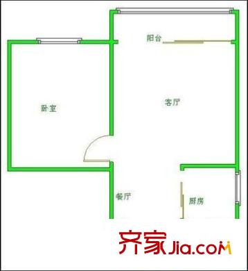 王府花園戶型圖戶型圖 1室2廳1衛(wèi)1廚
