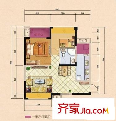 佳兆業(yè)威登郡 2室 戶型圖